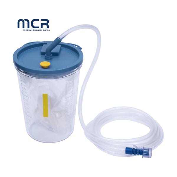 PC Material 2500ml Lid Suction Jar With Vaccum Tube Suction Bag