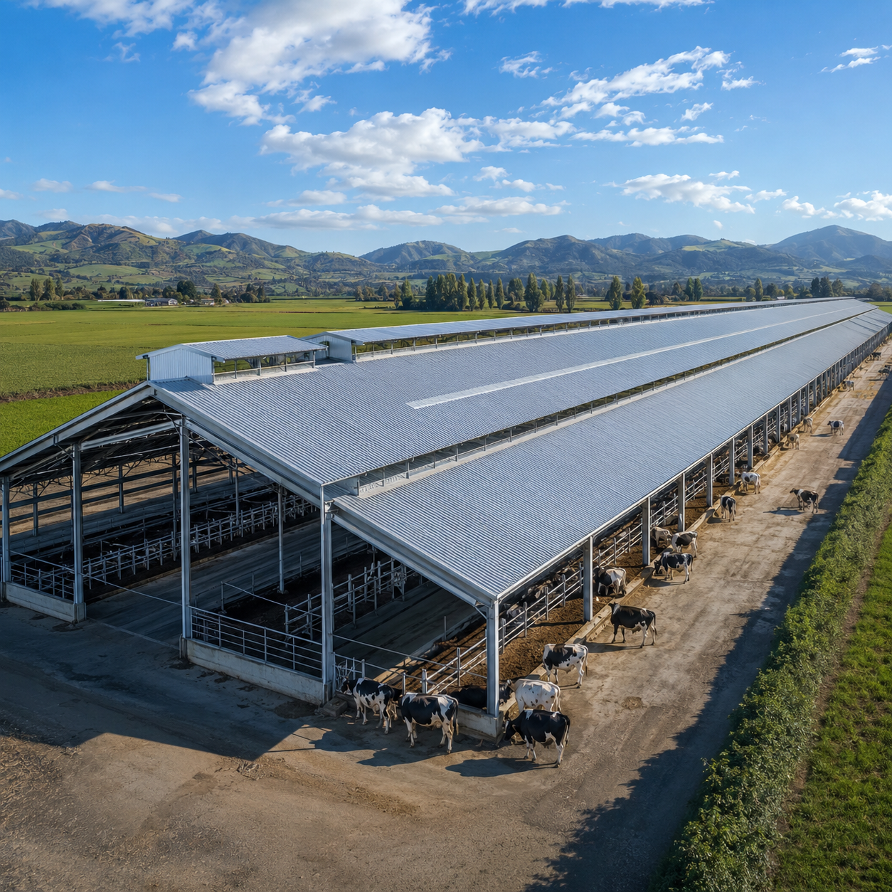 Ventilated Steel Framed Agricultural Buildings Stable For Horse And Cow