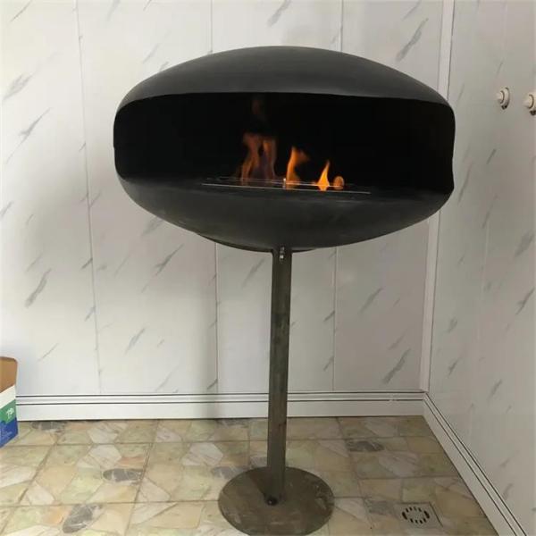 Large 1200mm diameter round carbon steel suspended real fire stove heating fireplace rotated wood burner
