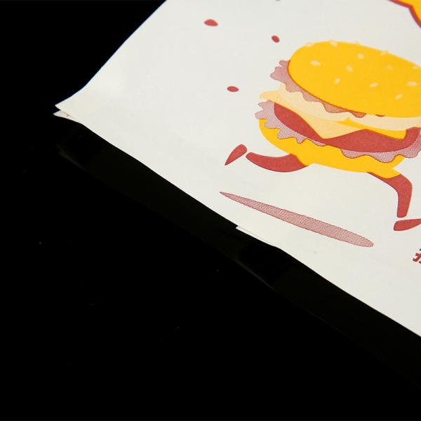 Custom Order Accepted Take Away Food Packaging Bag with Greaseproof White Kraft Paper