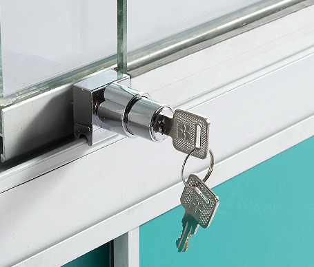 Blue Pharmacy Display Shelves , Multi Layer Pharmacy Cabinet Design With Lock