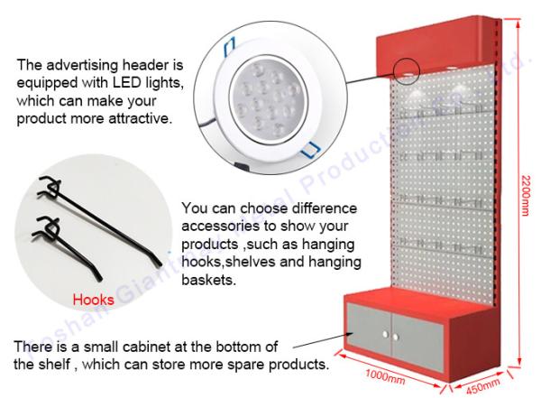 Hardware Products Display Rack Shelf with Hooks Exhibition Stand