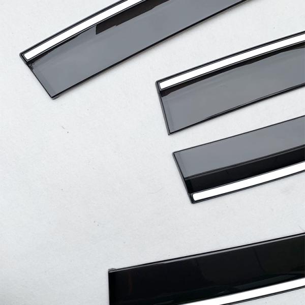 4/Pcs PMMA Window Vent Shades 3m Tape Smoke / Dark Smoke For Truck