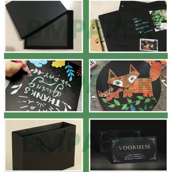 Papier cartonné noir 180 g/m² 230 g/m² pour étiquette de vêtement, bonne rigidité, 70 x 100 cm
