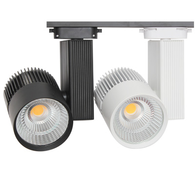 10W -50W 4000K AC230V 3-fase euro white/black COB led track light 10° to 60° beam angle