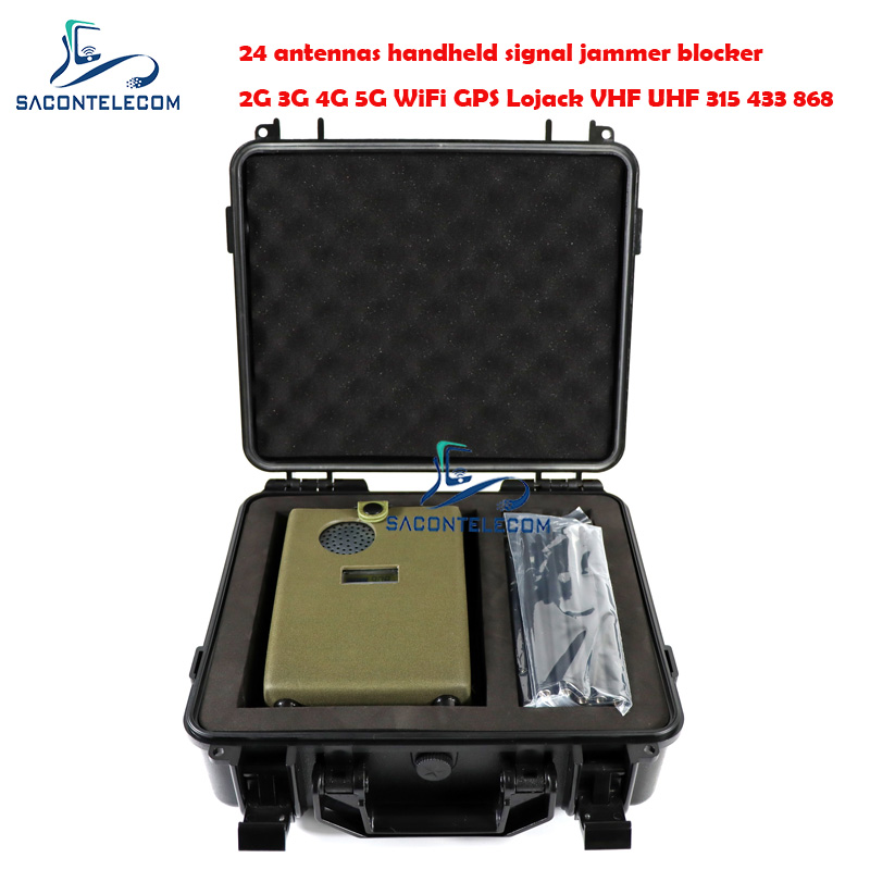 Europe Type Wi-Fi Signal Jammer 24w 24 каналов для 2G 3G 4G 5G LTE GPS Lojack 173mhz
