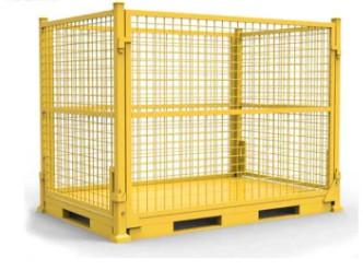 Heavy Duty Padlock Stillage Pallet Cage Galvanized Powder Coated 1000kg-2000kg Load Capacity