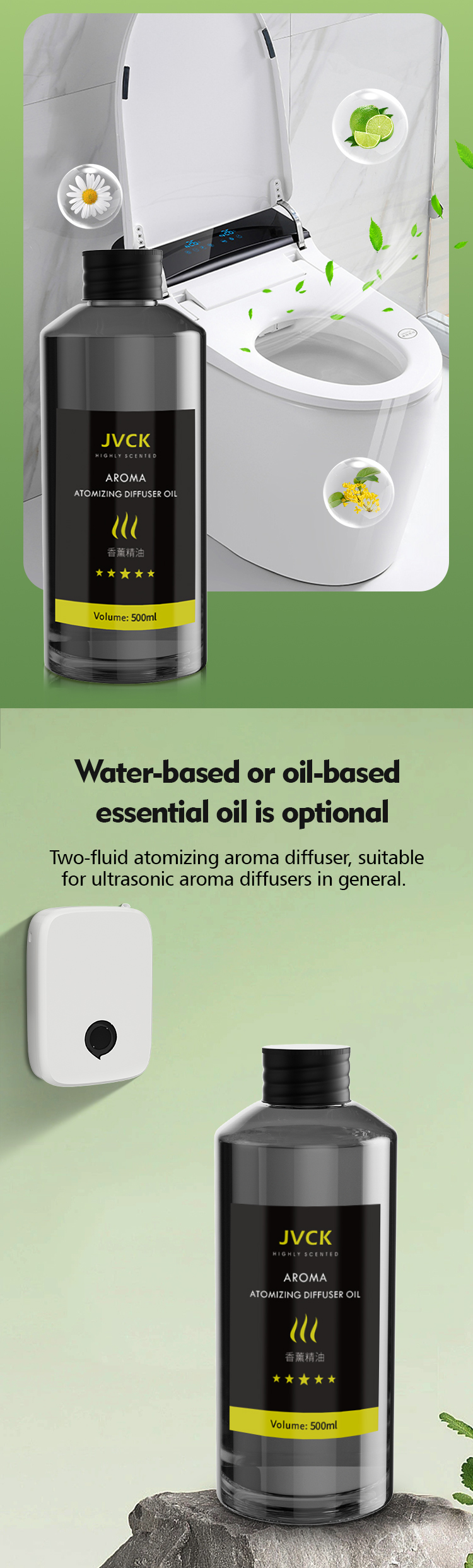 500ml Capacity Portable Aroma Diffuser Essential Oil Diffuser For Household Hotel