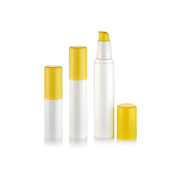 Good Quality Colorful PP Round Skincare Container Pump Airless Bottle
