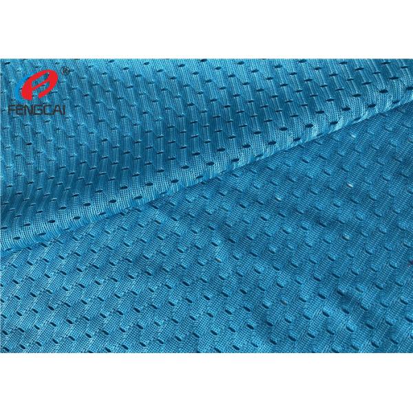 Blue Colour 100% Polyester Sports Mesh Fabric Athletic Garment Material