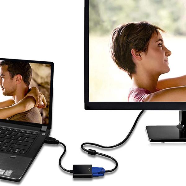 Conversor HDMI para VGA com Áudio 1080p Alimentado por USB