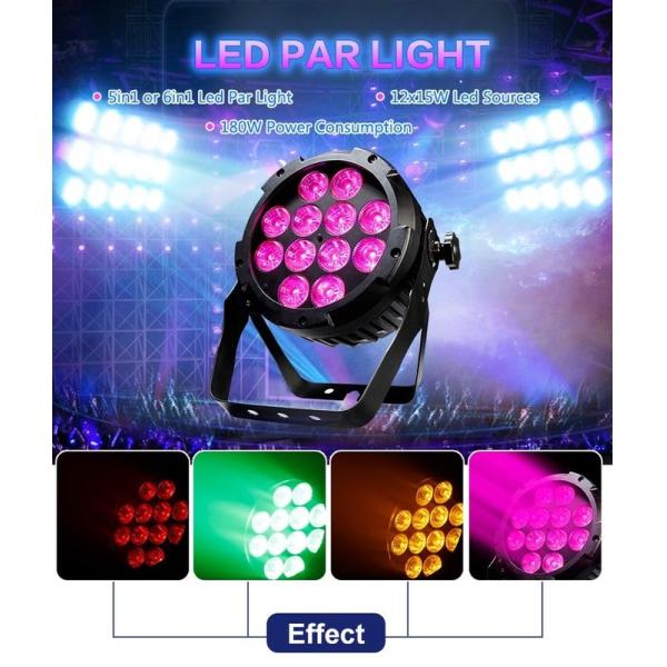 Air Cooling Rgbw Led Par Can Light IP65 12x15W Waterproof Housing For Outside
