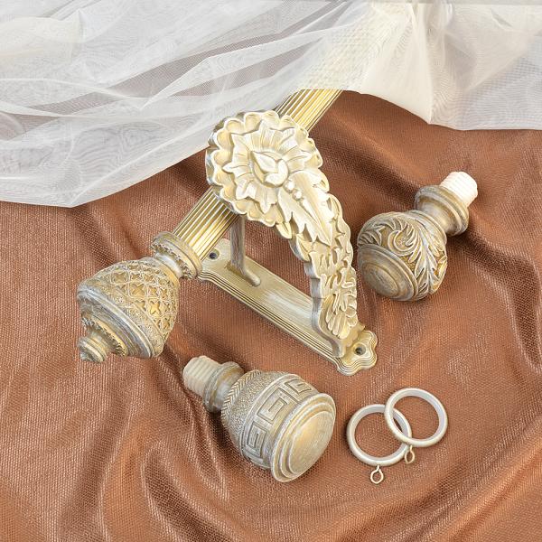 Paint Craft Pipe Curtain Rods Sets With 3M Resin Curtain Finials Single Bracket