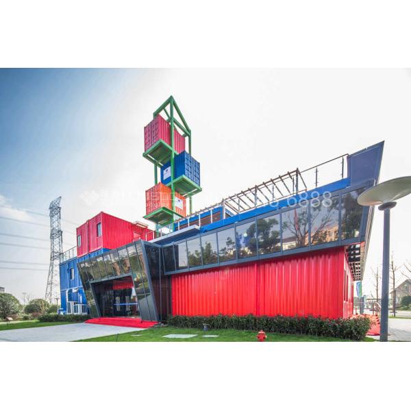 Семья дома Префаб 2 полов стальная живя с дверью стекла парковки