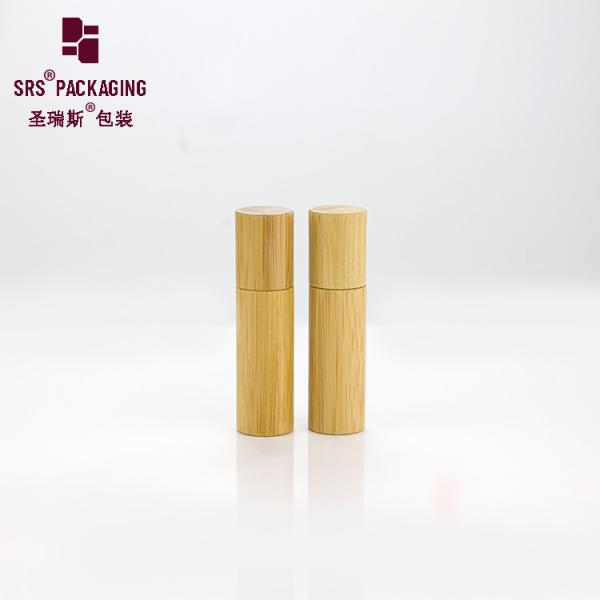 SRS Natural Bamboo Cosmetic Mini Perfume Amber Glass Roll On Bottle 5ml
