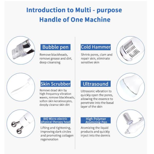 Professional Universal Ultrasonic Water Hydra Facial Machines With 6 Handles