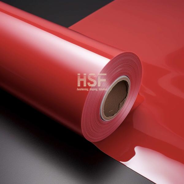 Film de libération de PE rouge opaque de 60 μm, séché aux UV en silicone, destiné à la protection et à l'emballage, aux rubans, à l'étiquetage et aux graphiques