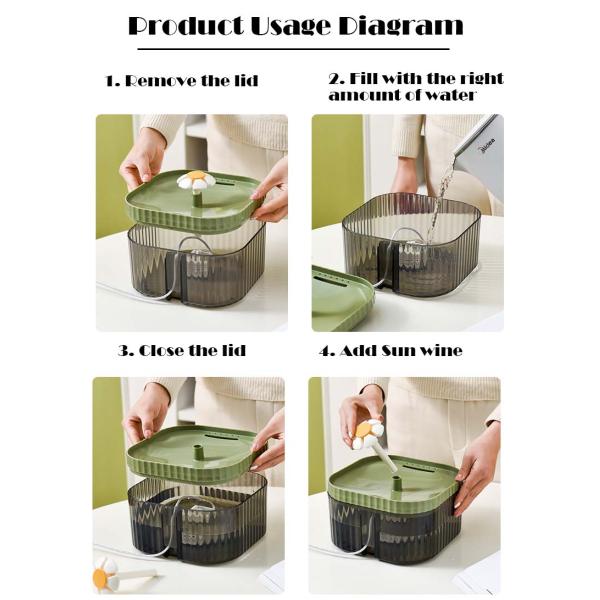 Rounded Flower Cat Smart Water Dispenser  for  Pets Hydration