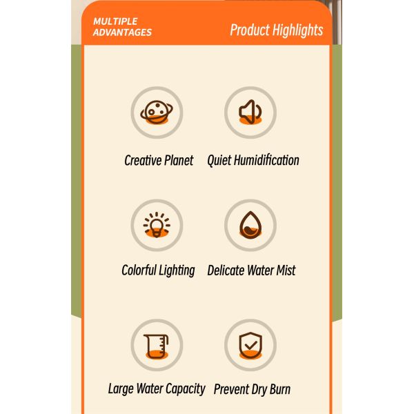 Creative Planet Space Man 250ML Ultrasonic Humidifier With Romantic Warm Light