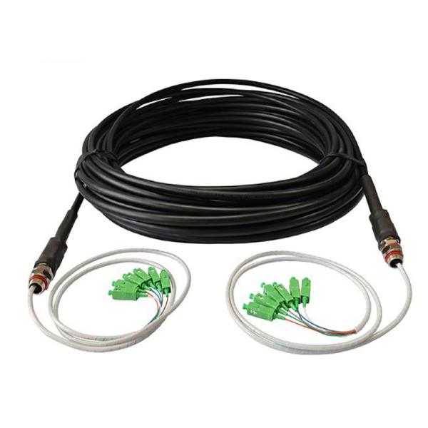 FC APC End Fiber Optic Pigtails G652D Water Proof TPU Jacket Black Color