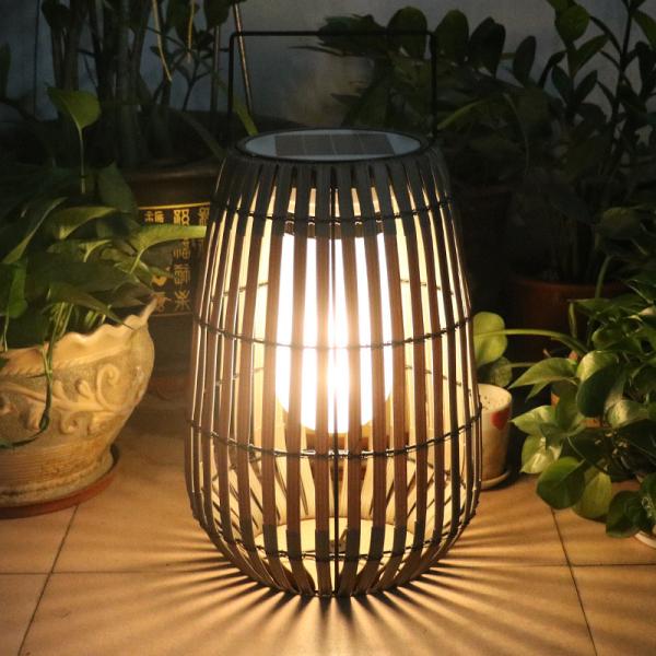 Portable Rattan Garden Solar Lights IP65 Water Resistant For Outdoor