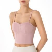 del sujetador para mujer ajustable de 4 ropa interior respirable de la yoga deportes del empalme del color sólido de los colores