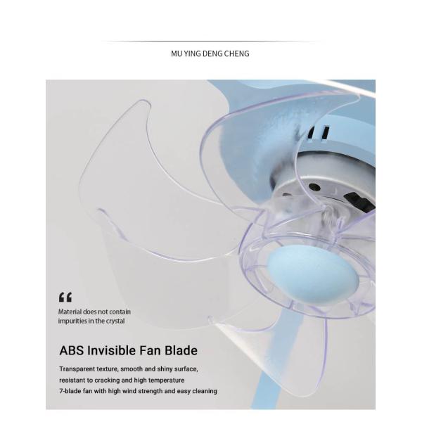 2- Contemporary 5 Blades Integrated LED Ceiling Fan for Children's Bedrooms Living Room ABS AC