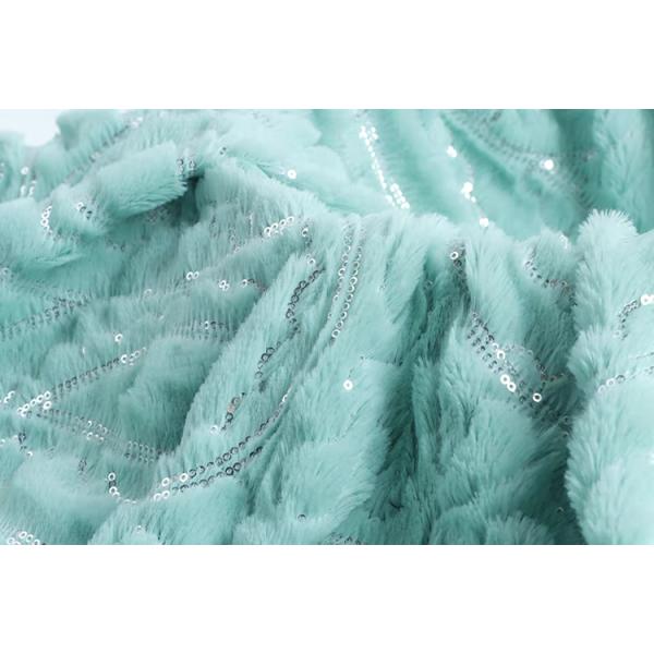 Recycled Factory Direct Sale Customized Design Soft Polyester Embroidery Korean Velvet Sequin Fabric for Women's Clothing Dress