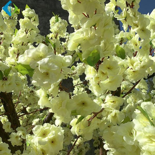 Yellow Fake Sakura Tree For Restaurant Decoration , Artificial Cherry Blossom Tree