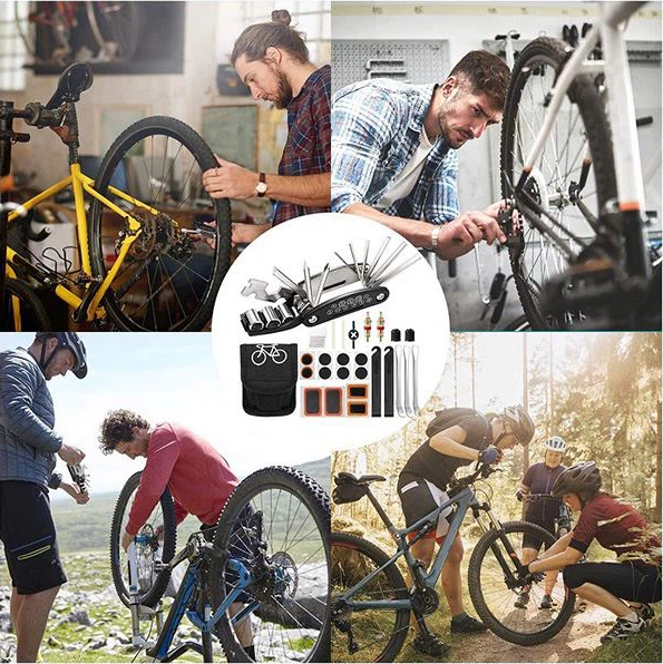 Bike Repair Tool Kit - 16 in 1 Bicycle Multitool Mountain Bike Tool Cycling Maintenance, Bike Hex Key Wrench