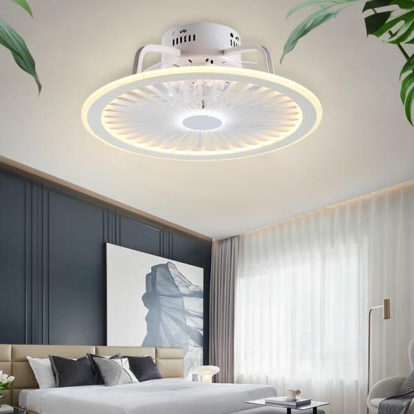 Control remoto de la APP de fábrica Smart Low Profile Ceiling Fan Light Flush Mount LED Ceiling Light 6 Velocidades del viento Nuevas tecnologías ventiladores de techo
