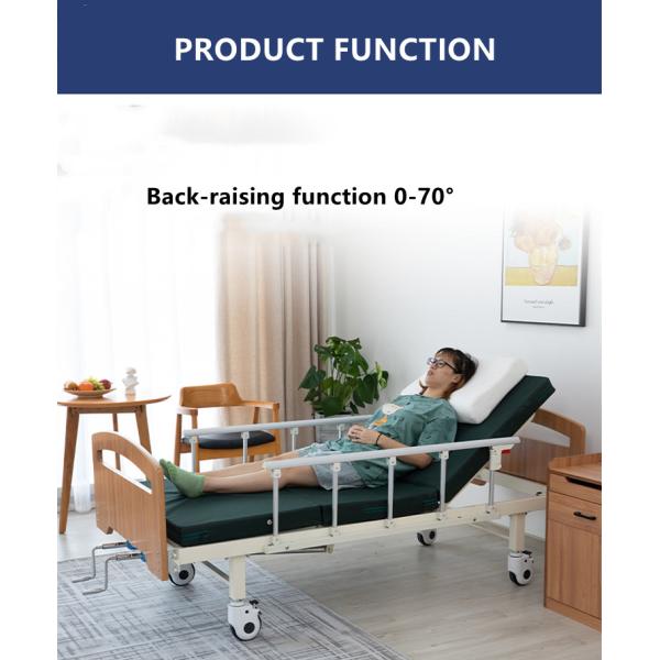 Adjustable Manual Hospital Bed Back Raising Hospital Style Beds Wooden Bed Head With Rails