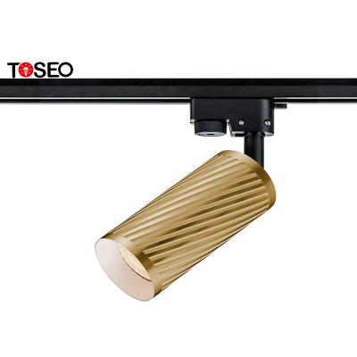 A trilha do teto do diodo emissor de luz de Champagne Gold Pure Aluminium ilumina os projetores GU10 ajustáveis
