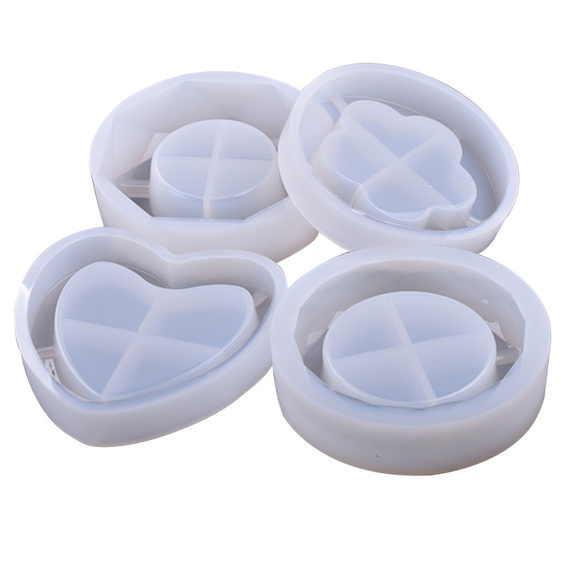 Large Crystal Resin Mirror Ashtray Silicone Mold Resin Decorative Container Smooth Surface No Polishing Manufacturer Wholesale