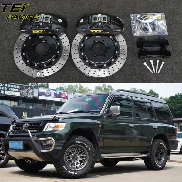 Kit de freno delantero grande 4 pinzas de pistón con rotor 330x28mm sistema de freno automático BBK para Leopard Q6 17 pulgadas llano de coche