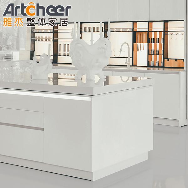 Indoor and Outdoor Kitchen Grill with Fridge Cabinet Italian Design Island Kitchen