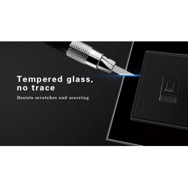 Gigabit Ethernet Smart Home Automation Devices Tempered Glass Modular Multimedia Wall Socket Scratch Resistant