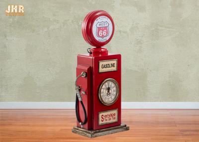 Red Multimedia Storage Rack Decorative Wooden Cabinet Wood Tabletop Clock Red Color