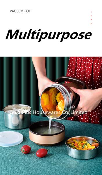 2L Stainless Steel Insulated Food Container Keep Hot 24 Hour Thermos Lunch Box