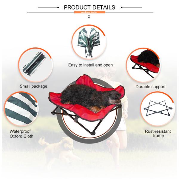 PVC Оксфорд шестерни 600D любимца 90x90x20cm на открытом воздухе повысил складывая кроватку собаки металла