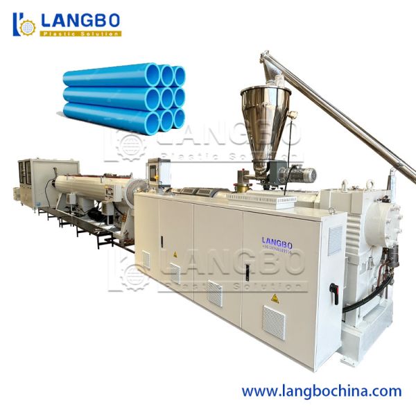 PLC Touch Screen PVC Pipe Extrusion Line Twin Screw Tube Making Machine