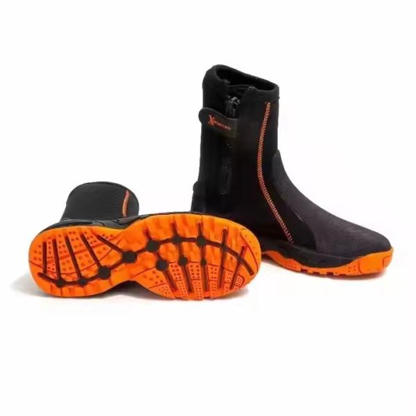 Quick Drying Waterproof Dive Boots 5MM Rubber Orange Warm And Comfortable
