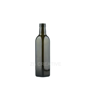 375ml Marasca Glass Bottle Antique Green Flint Screw Cap Olive Oil Container