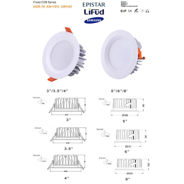 12WATT LED Downlights with SAMSUNG CHIP, LIFUD DRIVER CE certificated