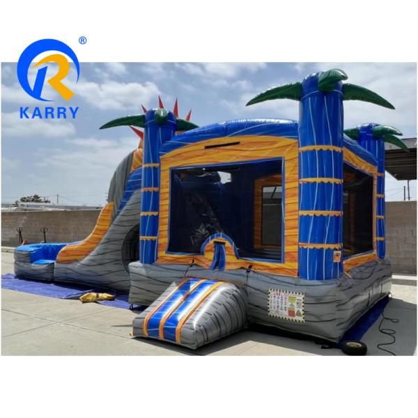 Amusement Custom Inflatable Bouncer Water Slide Jumping Castle with Slide and Pool
