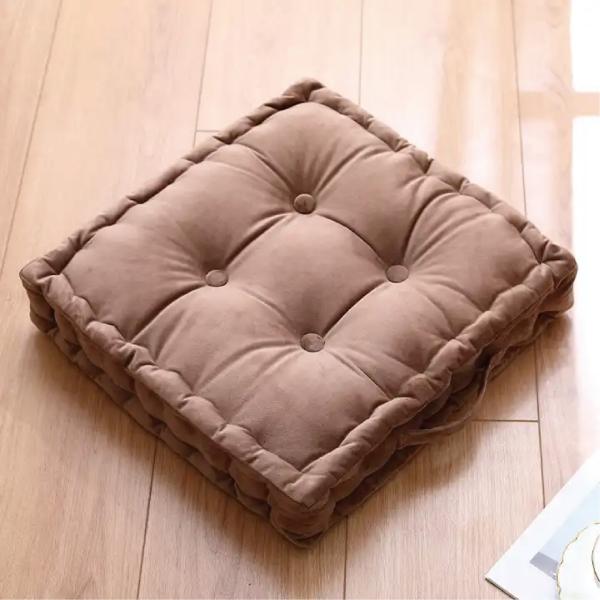 Customized Color Thicken Velvet Square Floor Cushions With Handle for Home Decor Sofa