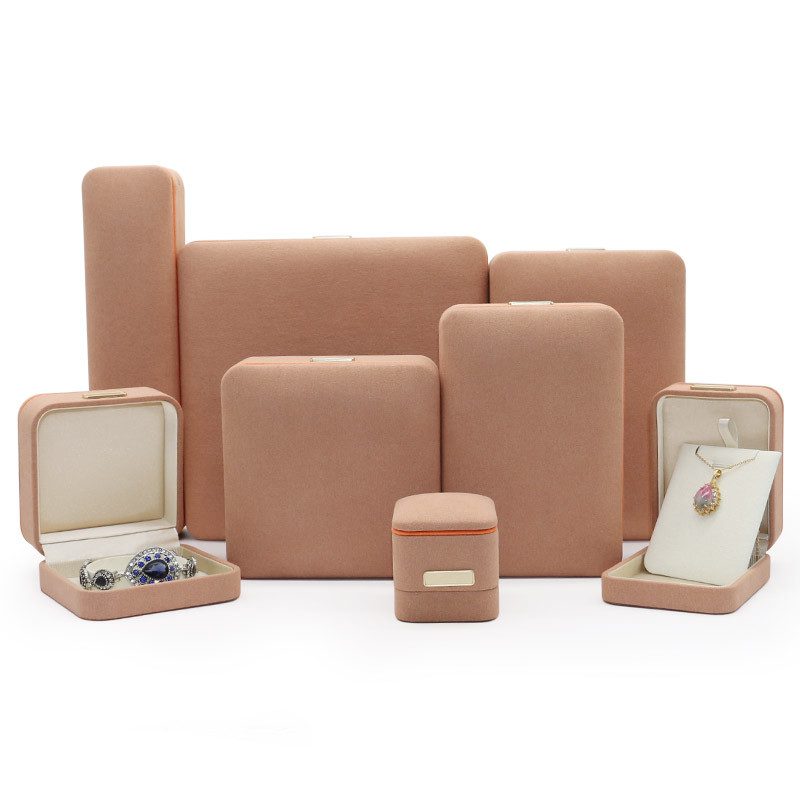 Customized LOGO Faux Leather Jewelry Box For Earrings Rings Bracelets Storage