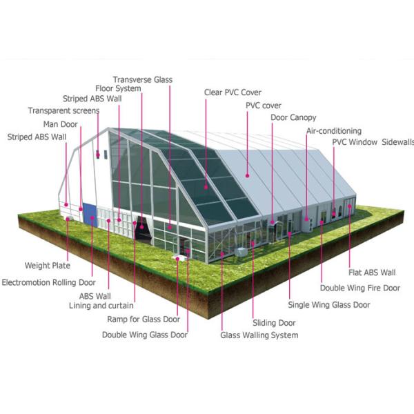 Clear Roof Polygon 20m Span Outdoor Event Tent For Wedding