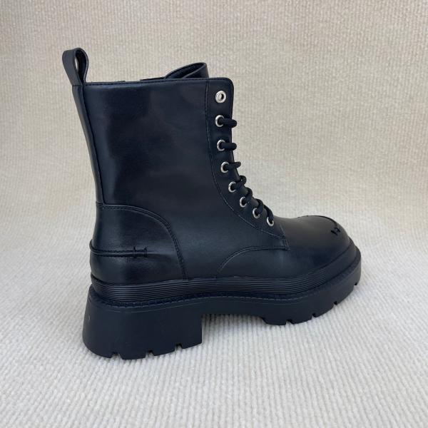 Fashion Ladies Short Boots Microfiber Black Leather Boots For Women