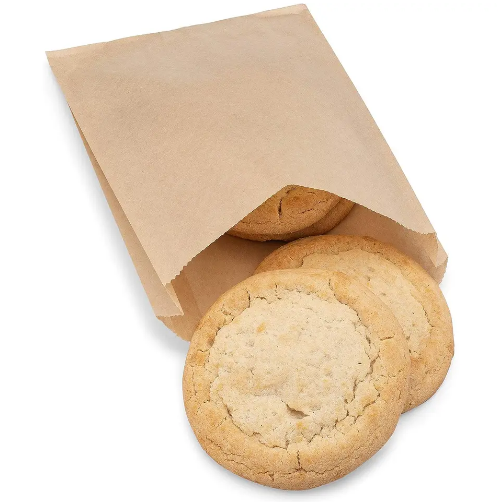 Eco Friendly Kraft Paper Food Bags Greaseproof Disposable Open Top Snack Bags for Bakery Sandwiches Fruits Catering Takeout